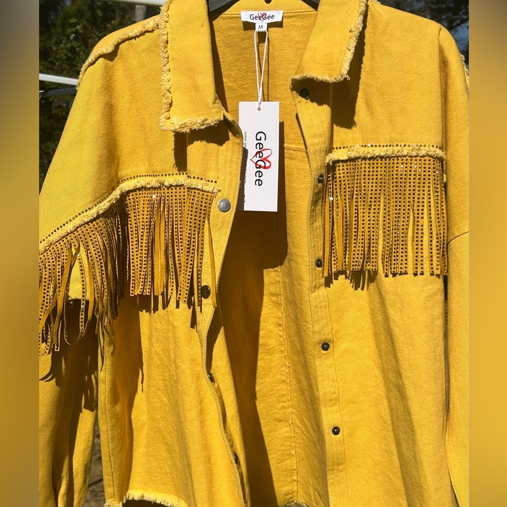Brand new fringe button down